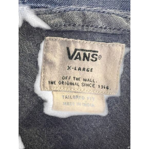 VANS MENS SHORT SLEEVE TAILORED FIT BUTTON DOWN CASUAL SHIRT AZTEC PATTERN - Picture 10 of 10